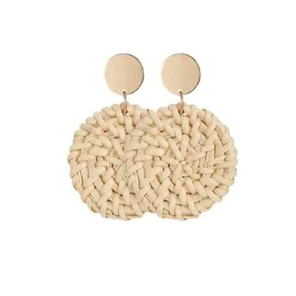 Rattan Dangle Earrings Bohemian Elegant Style Braided